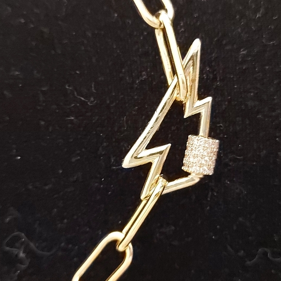 Mandala lightning bolt gold plated chain - Picture 2 of 3